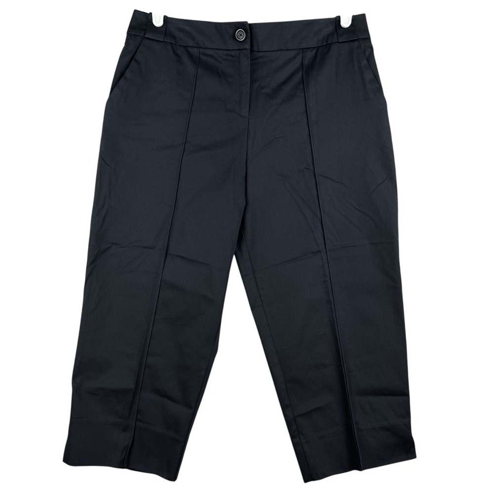 George Women's Stretch Cropped Pants Black Soot (Navy) Modern Fit Size 10 NWT